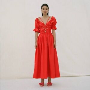 Loeffler Randall Vibrant Poppy Midi Dress